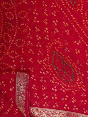 Pink Printed Chiffon Saree With Blouse 7