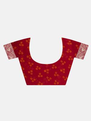 Pink Printed Chiffon Saree With Blouse 8