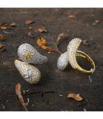 golden silver unique stylish  diamond ring