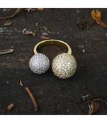 golden silver stylish designer diamond ring