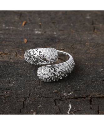 silver beautiful elegant designer diamond ring 2