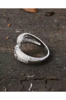 silver beautiful elegant designer diamond ring
