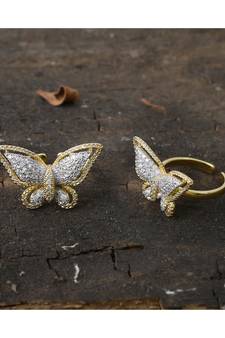 cute littele butterfly finger ring