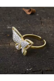 cute littele butterfly finger ring