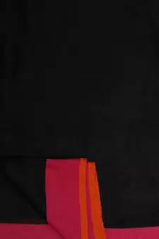 Black Woven Linen Saree With Blouse