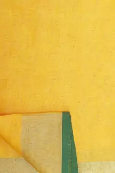 Yellow Woven Linen Saree With Blouse