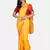 Yellow Woven Linen Saree With Blouse