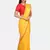 Yellow Woven Linen Saree With Blouse