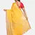 Yellow Woven Linen Saree With Blouse