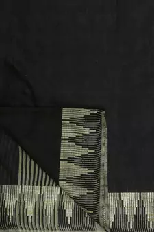 Black Hand Woven Poly Silk Handloom Sarees