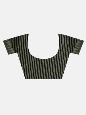 Black Hand Woven Poly Silk Handloom Sarees 4