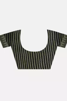 Black Hand Woven Poly Silk Handloom Sarees