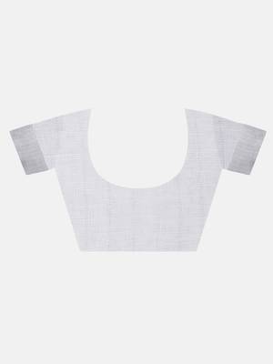 Pink Hand Woven Linen Saree With Blouse 3