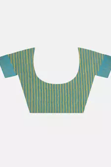 Green Hand Woven Poly Silk Handloom Sarees