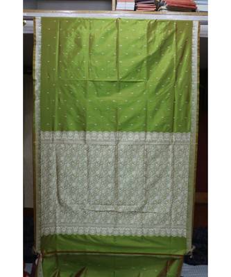 Olive Green Handloom Silk Saree 1