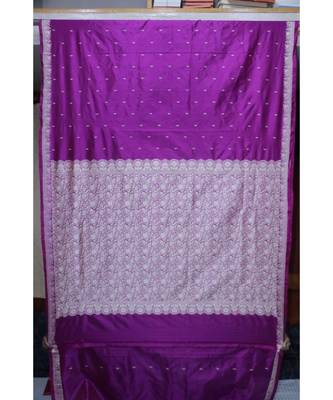 Purple Handloom Silk Saree 1