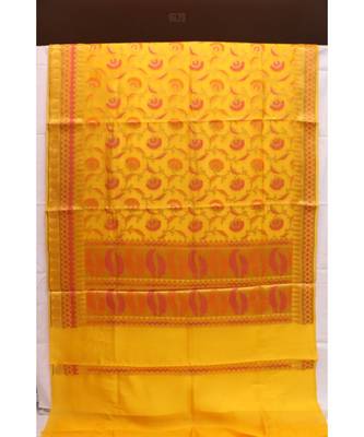 Yellow Handloom Silk Saree 1