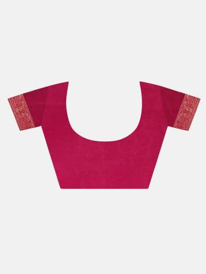 Pink Woven Banarasi Saree With Blouse 4