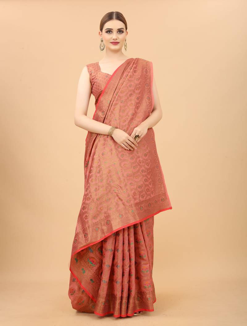 Women'S Designer  Banarasi Saree With Designer Blouse