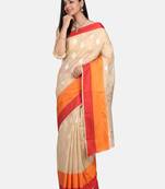 Womens  Designer Grey Linen Tissue Saree With  Blouse
