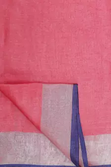 Pink Woven Linen Saree With Blouse