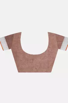 Grey Hand Woven Linen Saree With Blouse