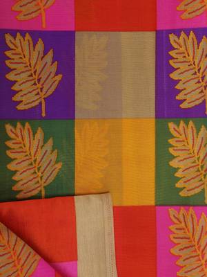 Beige Printed Poly Silk Saree With Blouse 6