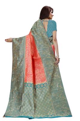 peach tissue sarees 2