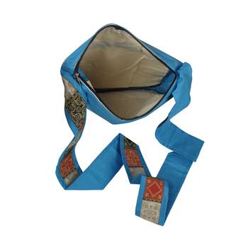 Lalhaveli Shoulder Handbag Women Cross body Bag Elephant & Peacock Design Brocade Silk Purse Pouch (Turquoise) 4