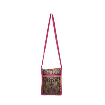Lalhaveli Traditional Style Brocade Silk Elephant Design Women Tote Bag Cross Body Bag for Girls Shoulder Bag 1