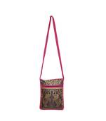 Lalhaveli Traditional Style Brocade Silk Elephant Design Women Tote Bag Cross Body Bag for Girls Shoulder Bag