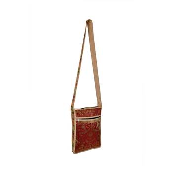 Lalhaveli Fashion Bag Hobos Purse Clutches Brocade Silk Animals Print Handmade Shoulder Bag Handbag (10X15,Beige) 2