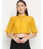 Desi Weavess Golden Yellow Solid Blouse