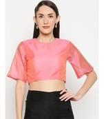 Desi Weavess Pink Solid Blouse