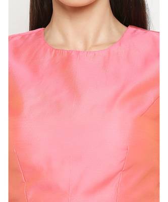 Desi Weavess Pink Solid Blouse 4