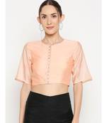 Desi Weavess Peach Solid Blouse