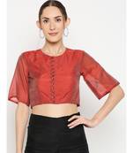 Desi Weavess Rust Solid Blouse
