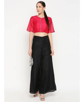 Desi Weavess Pink Solid Blouse 5