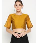 Desi Weavess Dark Orange Solid Blouse