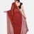 Maroon printed chiffon saree with blouse