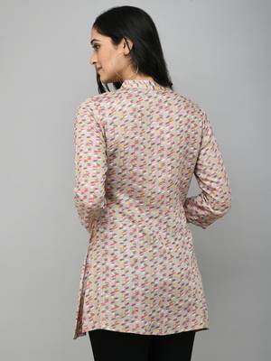 Grey Printed Rayon Long Top 2