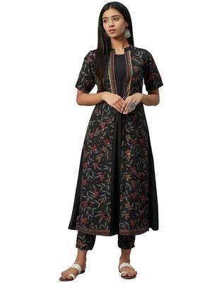 Black printed crepe combo-kurtis 4