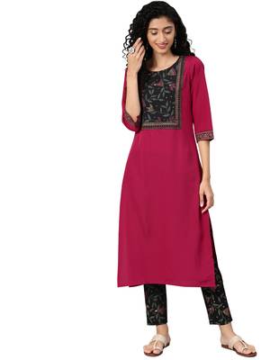 Black printed crepe combo-kurtis 3