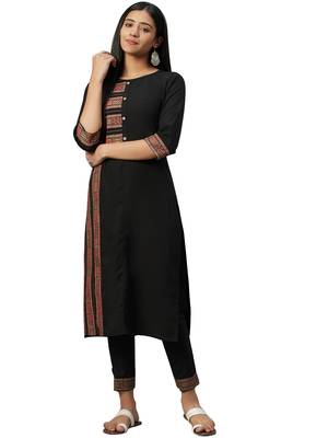 Black printed crepe combo-kurtis 4