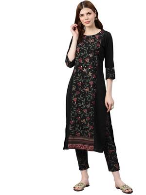 Maroon printed crepe combo-kurtis 3