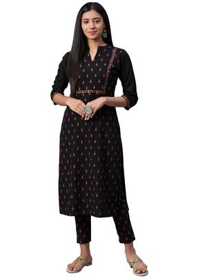 Black printed crepe combo-kurtis 4