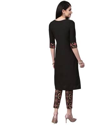 Black printed crepe combo-kurtis 5