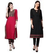 Black printed crepe combo-kurtis