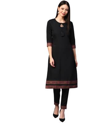 Black printed crepe combo-kurtis 3
