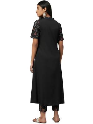 Black printed crepe combo-kurtis 5